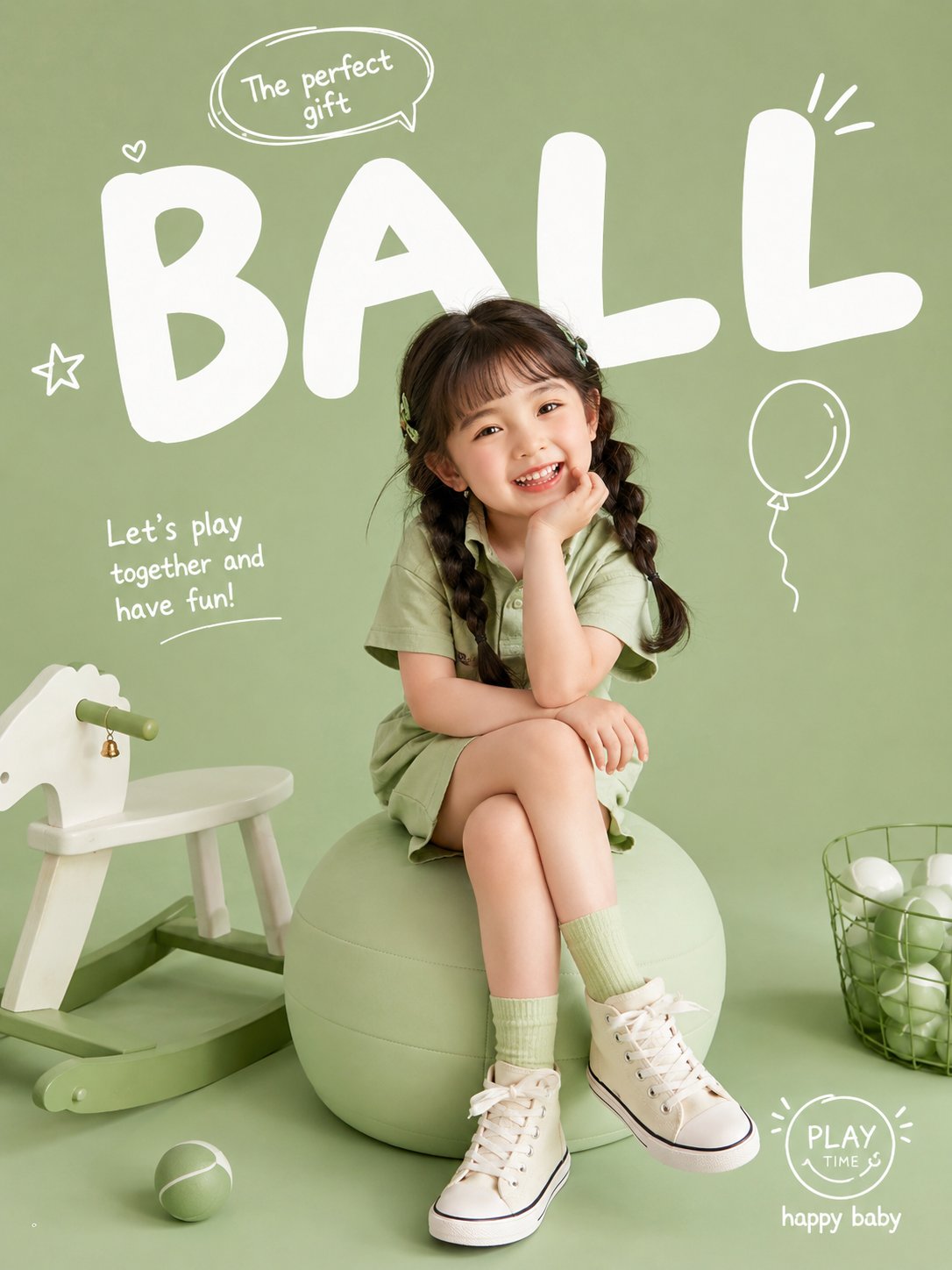 用 ChatGPT 生成“Playful Kids Fashion”儿童趣味时尚海报（BALL）