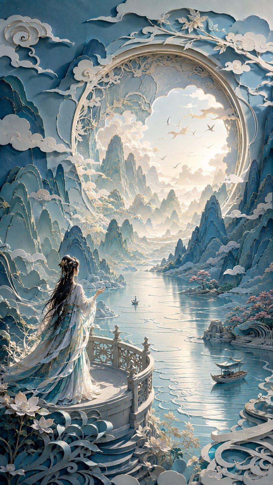 GPT Image 2 Oriental Papercut Guilin Landscape Skylight