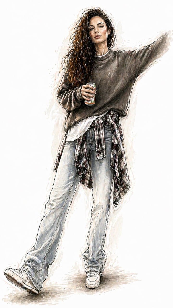 GPT Image 2：将上传照片转为全身水彩高定秀场时装插画（保留服装与姿态）