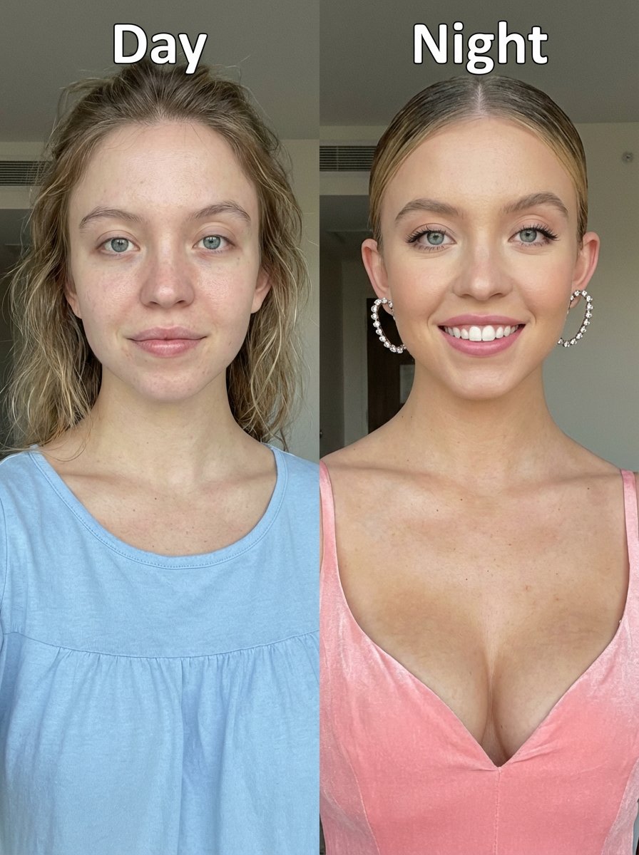 悉尼·斯威尼(Sydney Sweeney)上半身前后对比人 1
