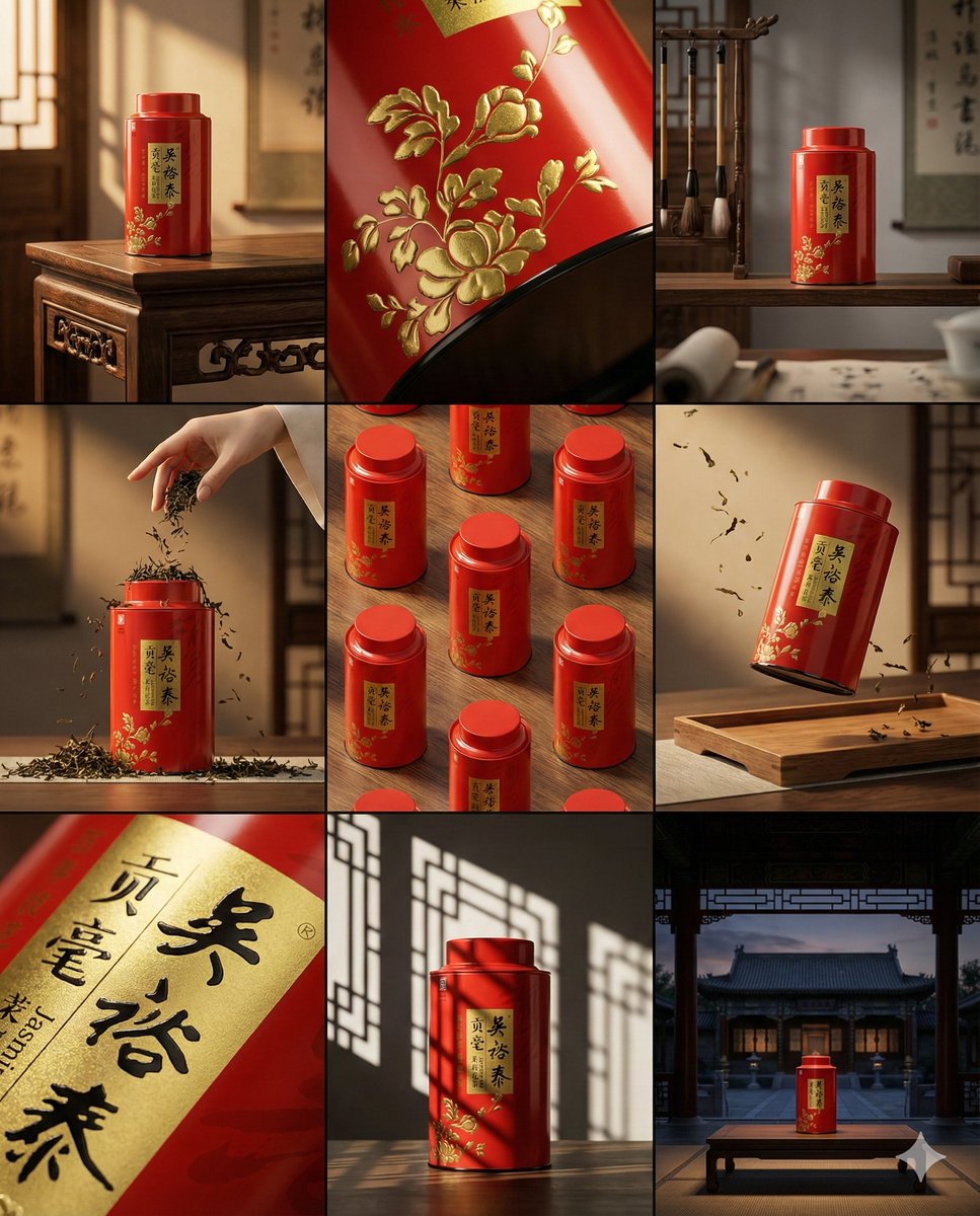 一个干净的3×3分镜网格,包含九个大小相同的画格,总体为4: 1