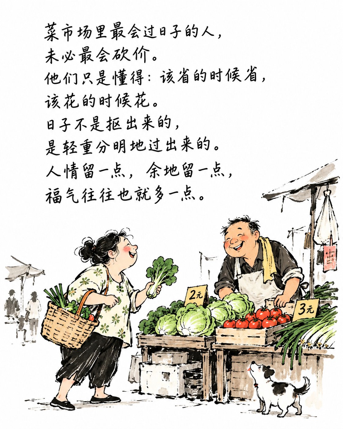 小红书社媒卡极简手绘漫画提示词